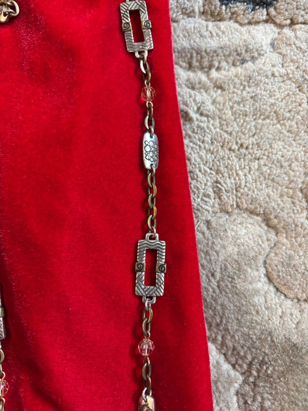 Long Silver-Link Geometric Pendant Necklace - Women Jewelry - Picture 4 of 5